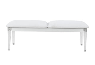 APOLLO GREY BENCH WITH ACRYLIC LEGS