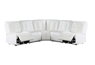 U6066 BLANCHE WHITE 5 PC SECTIONAL (2 PWR AR, 2 CH AND 1 WEDGE)