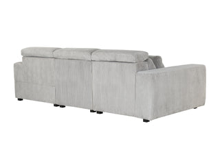 U5945 GREY LEFT ARM FACING POWER RECLINER WITH 1 PILLOW