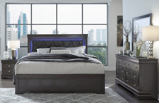 POMPEI METALLIC GREY FULL BED IN A BOX
