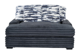 U8291 GREY FRONT OTTOMAN, LEFT ARM AND 2 PILLOWS