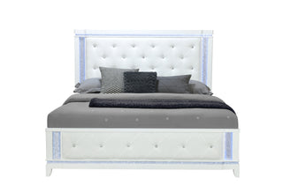ALINA WHITE KING BED HEADBOARD WITH LED