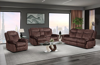 U2200 DOMINO COFFEE RECLINING SOFA/CONSOLE GLIDER RECLINING LOVESEAT WITH POWER SWITCH/GLIDER RECLINER