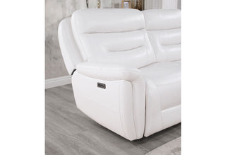 U8522 BLANCHE WHITE LEFT SIDE 1 POWER RECLINER WITH USB