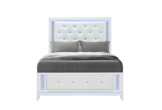 ALINA WHITE QUEEN BED HEADBOARD WITH LED