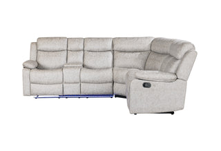U6026 LIGHT GREY 9 SECTIONAL WITH LED AND 2 RECLINERS
