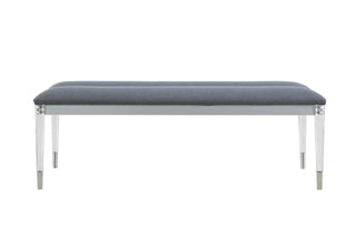 LANDO SILVER BENCH WITH ACRYLIC LEGS