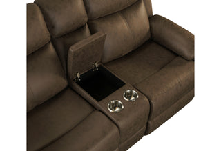 U6026 DARK BROWN 5 RECLINING SOFA/RECLINING CONSOLE LOVESEAT