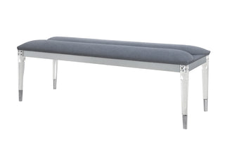LANDO SILVER BENCH WITH ACRYLIC LEGS