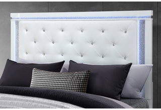 ALINA WHITE QUEEN BED GROUP WITH LED