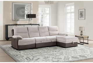 U3822 BEIGE/BROWN SECTIONAL WITH PO AND USB