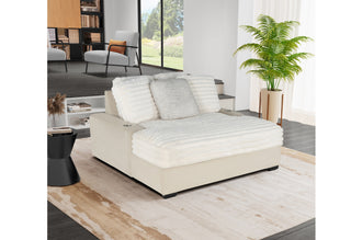 U8291 BEIGE FRONT OTTOMAN, LEFT ARM AND 2 PILLOWS