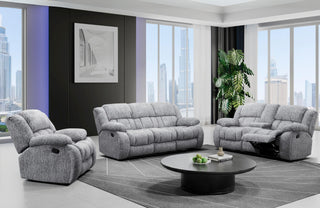 U250 GREY RECLINING SOFA/CONSOLE RECLINING LOVESEAT
